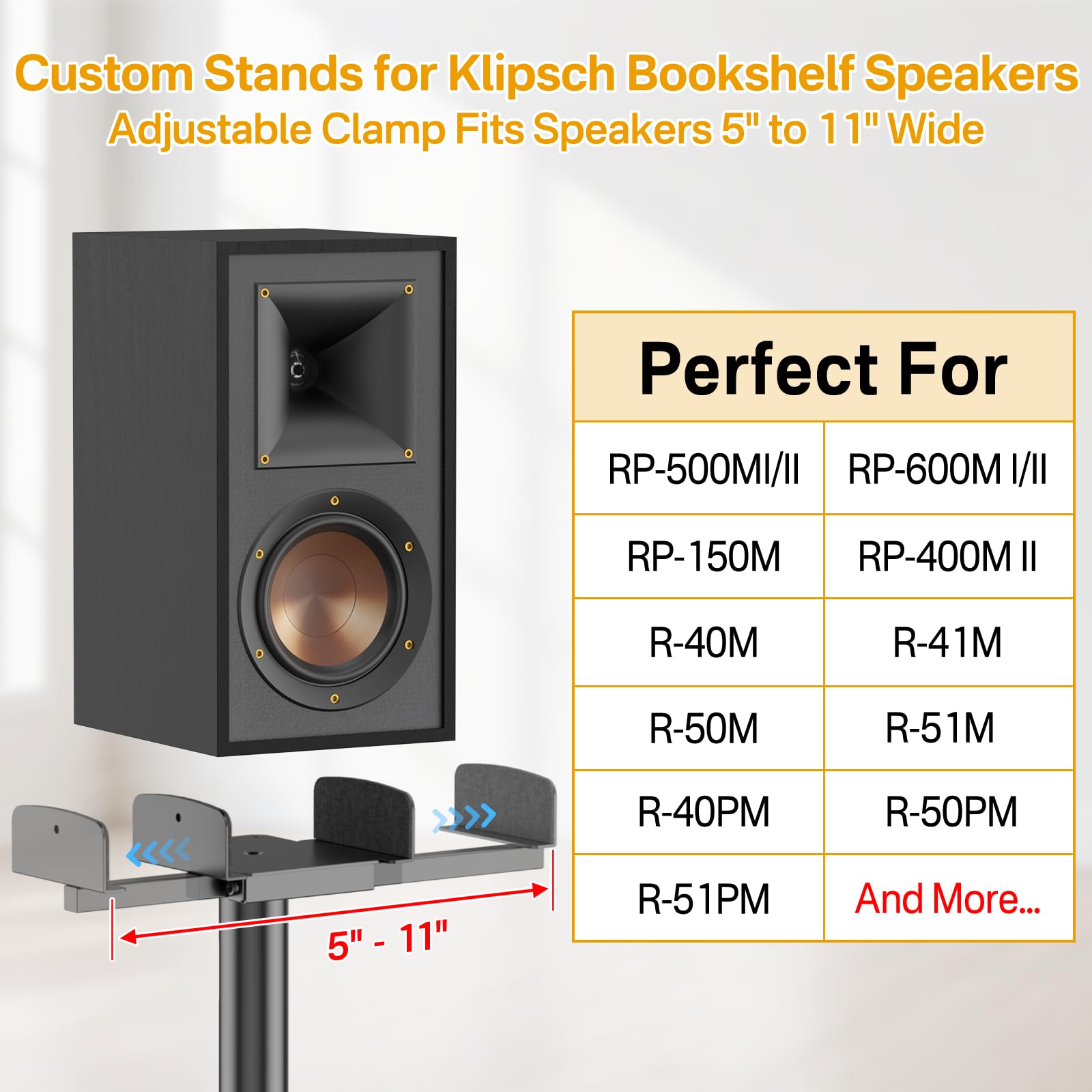 Amazon | 高さ調節可能な本棚スピーカースタンドペア Klipsch