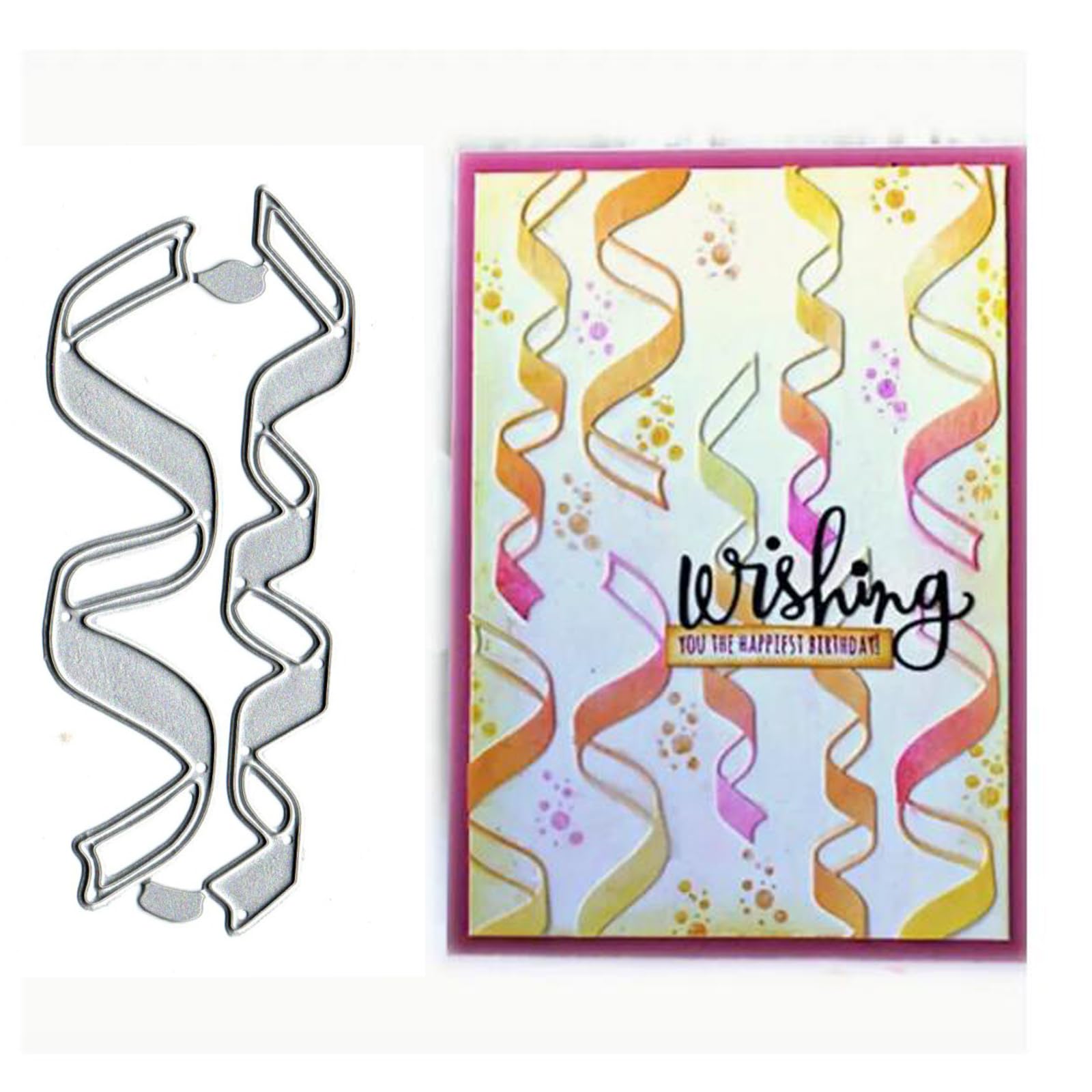 Ribbon Lace Edge Metal Die Cuts,Christmas Ribbon Lace Edge Bow Cutting Dies Cut Stencils for DIY Scrapbooking Album Decorative Embossing Paper Dies for Card Making