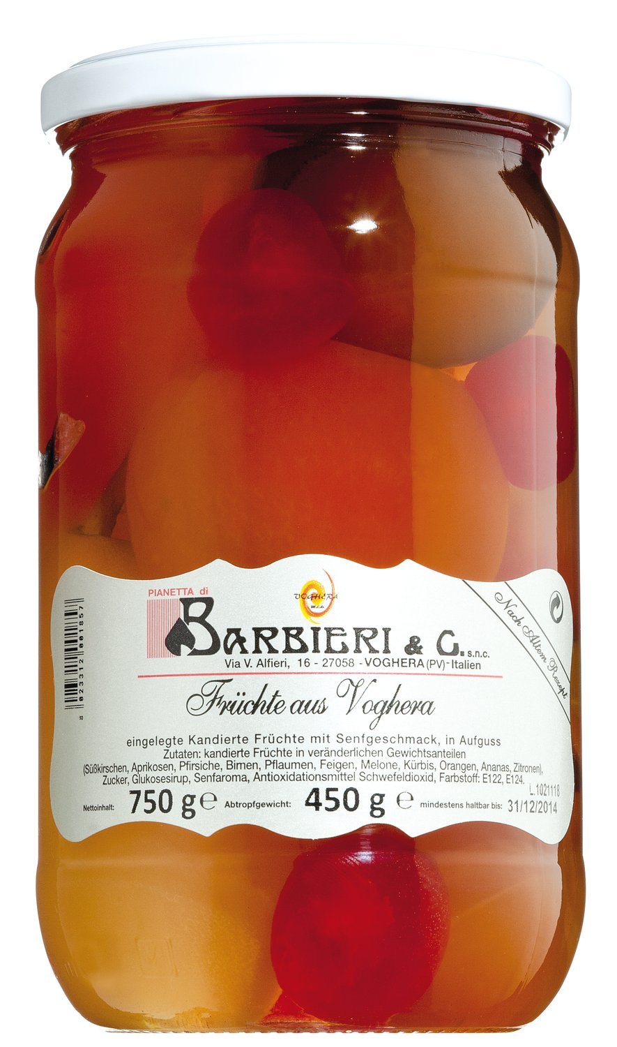 Barbieri Mostarda di Voghera / Senffrüchte 750 gr.