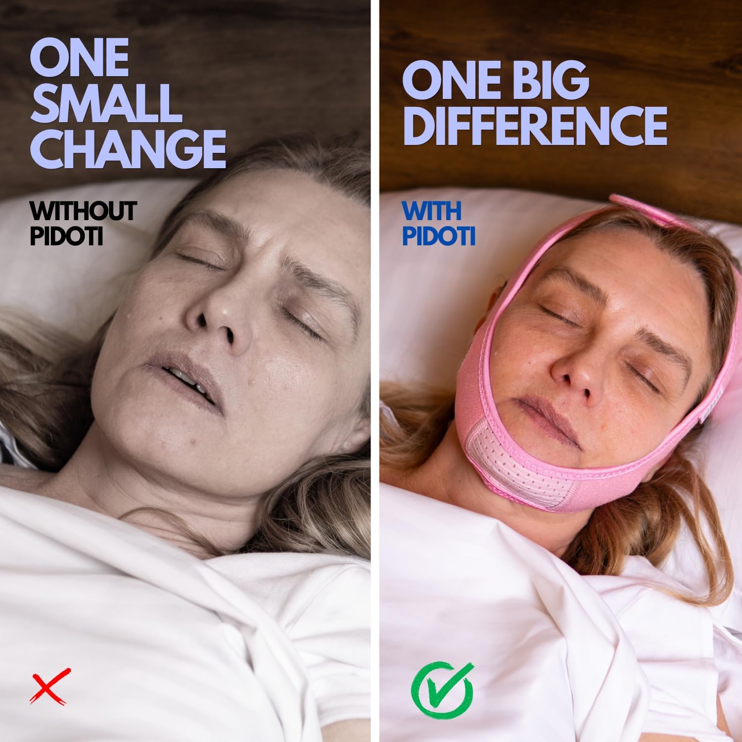 Chin Strap CPAP Users, Comfortable CPAP Chin Strap Jaw Support to Keep Mouth Closed Positioning Nasal Breathing for Men and Women Who Breathe Through The Mouth During Sleep (Pink, S-M)