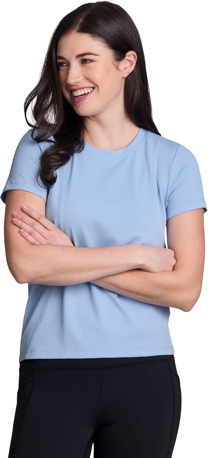 RBX Active Women's Mesh Workout Top Short Sleeve Crewneck Quick Drying Running T-Shirt with Breathable Fabric - Image 5