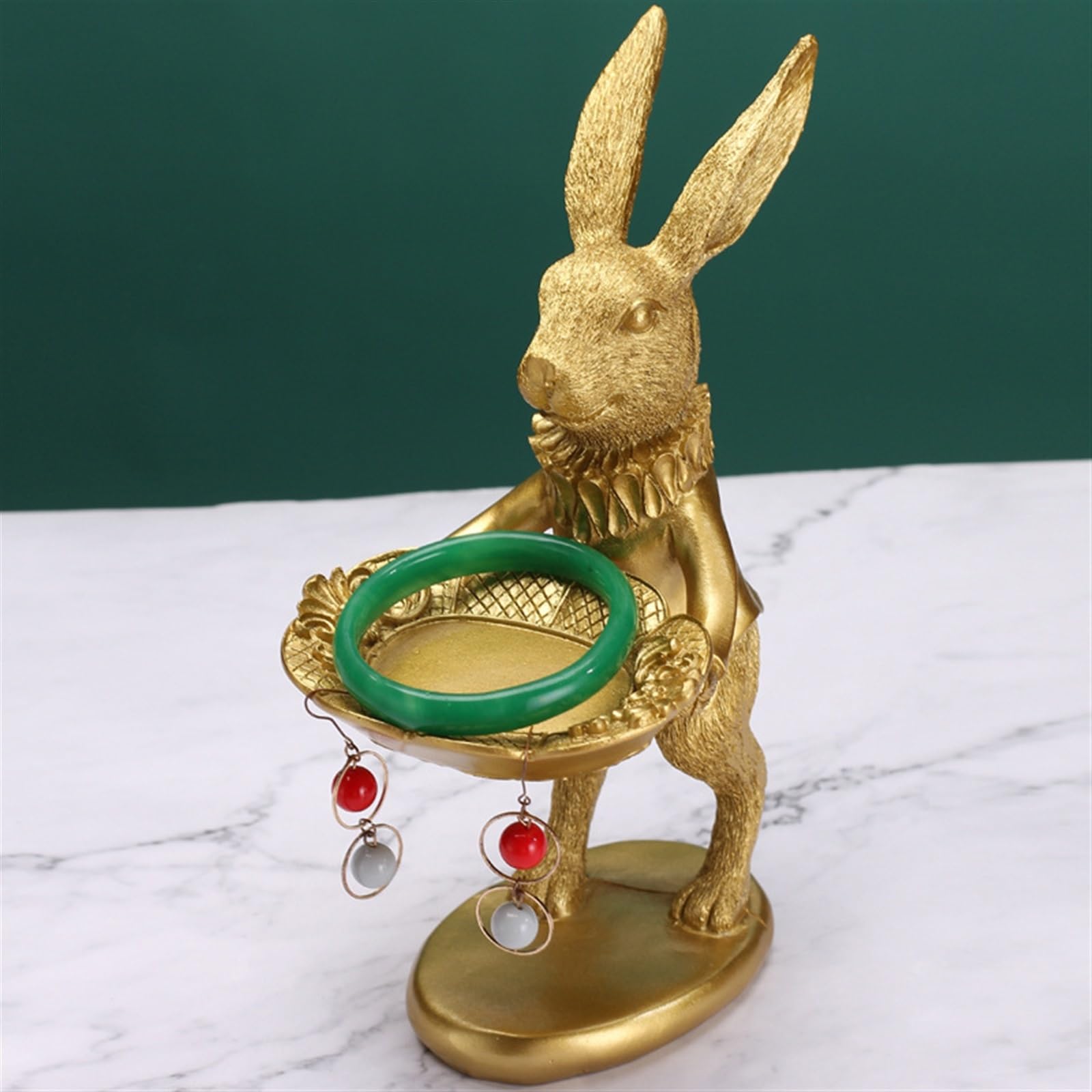 Hasen Ringhalter Schmuckschale Retro Schmucktablett Schminktisch, Aufbewahrung Im Badezimmer Schminktisch Deko Aufbewahrungsringe Und Armbänder (Color : Rabbit, Size : S)