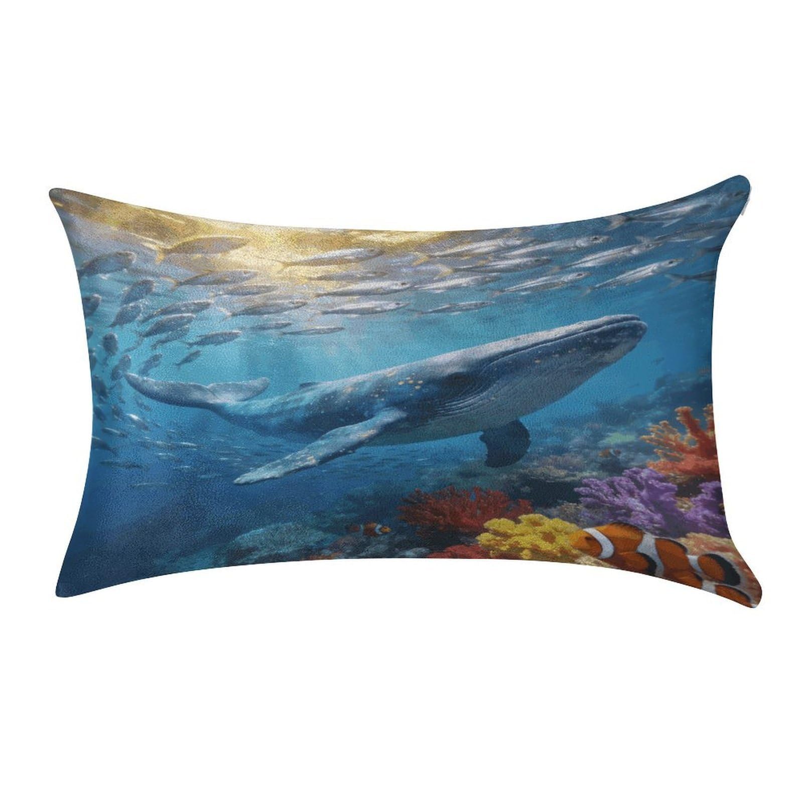 Fodpand Style Underwater World Of The Ocean Pillowcase,Elegant Designed Home Decor,Velvet Pillowcase,Soft And Cozy,Pillow Case Cover With Hidden Zipper For Bedroom, Sofa, Couch