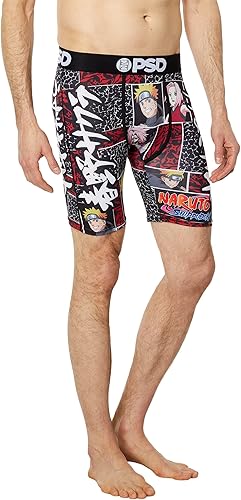 PSD Men's Naruto Boxer Briefs - Breathable and Supportive Men's Underwear with Moisture-Wicking Fabric
