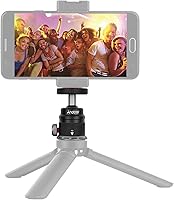 Vista 6 de Andoer DSLR - Cabezal de bola de trípode de aleación de aluminio, montaje panorámico de 360° giratorio de 180° con base escalada, montaje universal