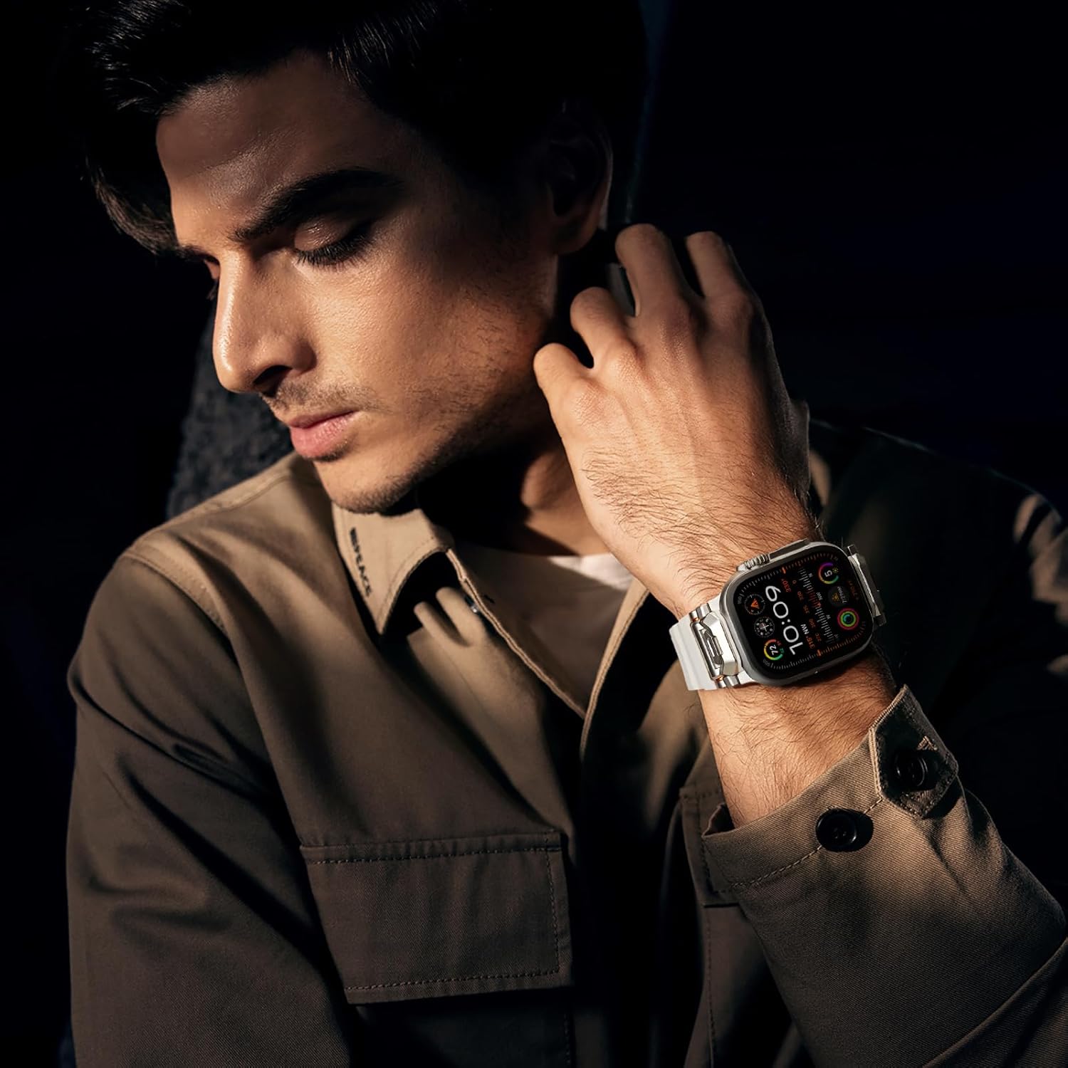 Rugged Bands Compatible for Apple Watch Ultra 3/Ultra 2/Ultra Band 49mm 46mm 45mm 44mm 42mm, Silicone Sport Strap with Durable Stainless Steel Connector for iWatch Series 11 10 9 8 7 6 5 4 3 SE Ultra - Image 6