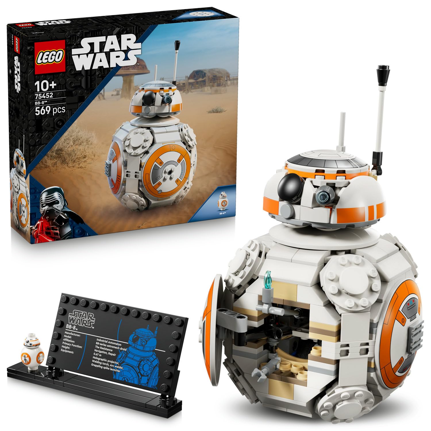 LEGO Star Wars BB-8 Astromech Droidi 75452-10 Yaş ve Üzeri Çocuklar için Standart Boyutlu BB-8 Figürü İçeren Koleksiyonluk Yaratıcı Oyuncak Yapım Seti, Çocuklar için Hediye Fikri (569 Parça)