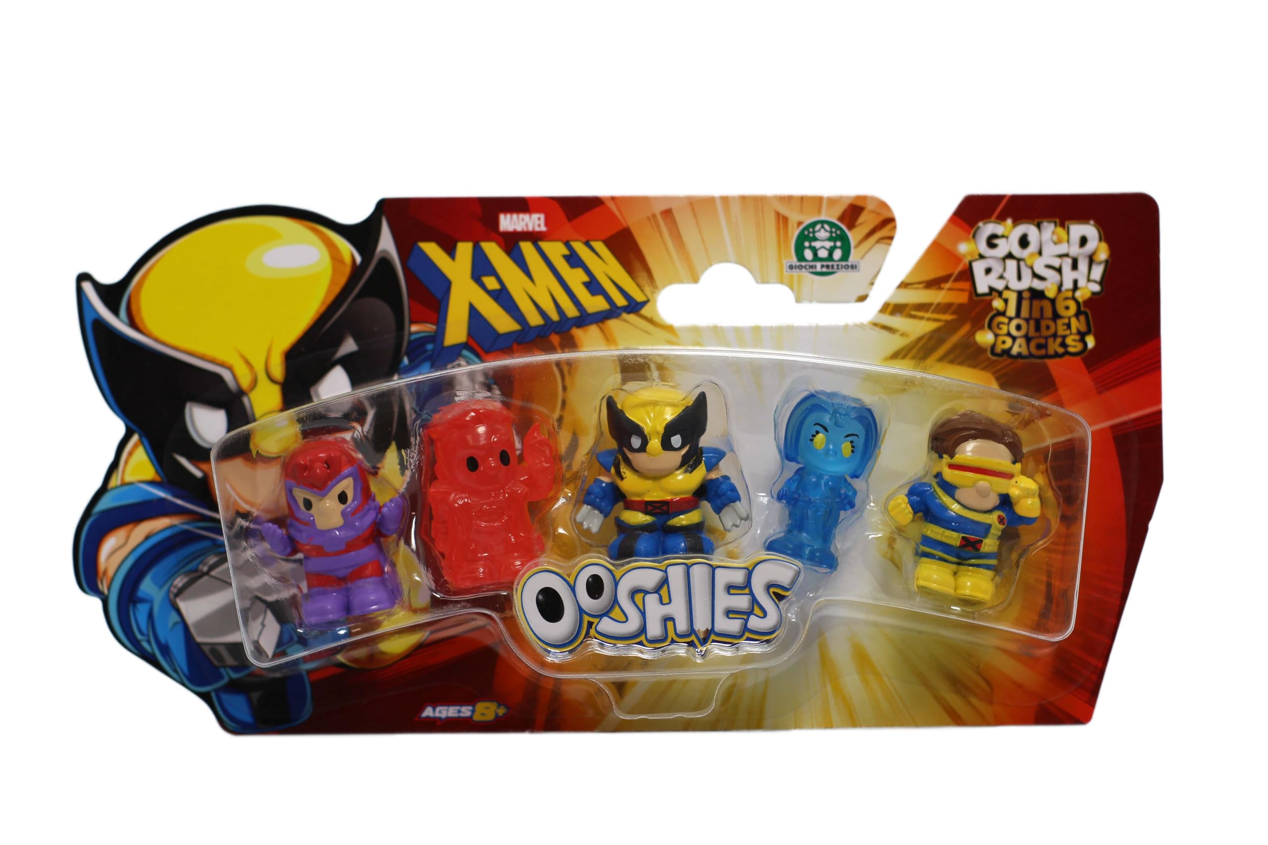 Ooshies X-Men Collectibles 5 Pack Pencil Toppers – Chance of Rare Limited Edition Gold Collector Pack – Marvel Mini Figures for Kids Ages 5+, School Accessories, Party Bag Fillers & Gifts