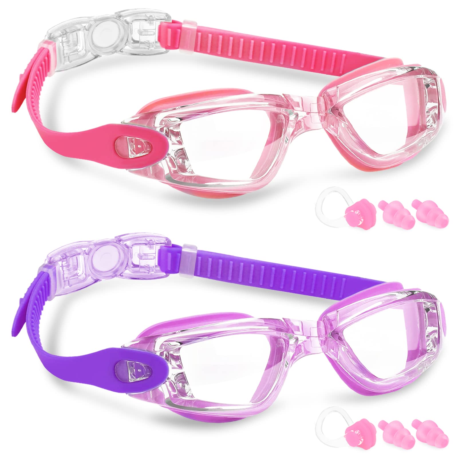 Elimoons Kids Swim Goggles for Child Teen Boys Age 6-15, Anti Fog No Leak-2PACK