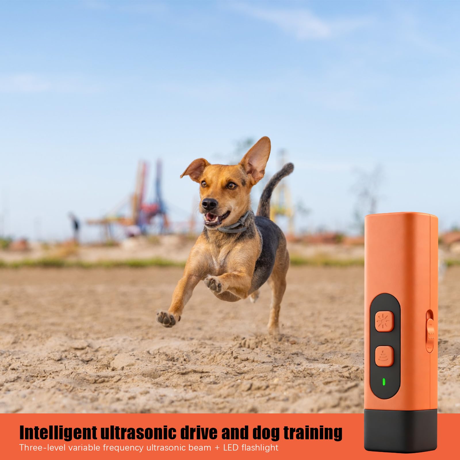 Anti Aboiement Chien Ultrason Puissant, Ultrason Chien avec Lampe Poche LED avec 3 Fréquences Réglables, Boitier Ultrason Chien, Solutions Anti-Aboiement pour Chiens Petit et Grand