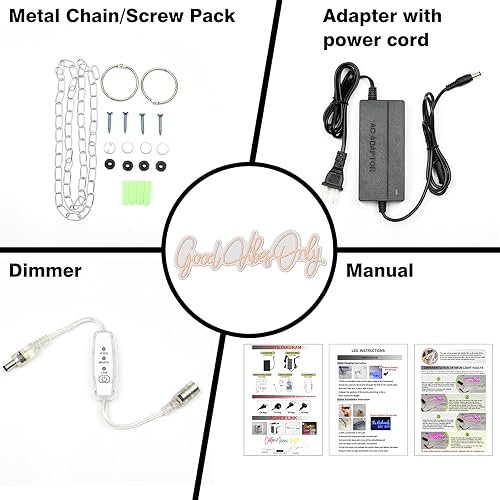 Miniatura 6 de Letrero de neón Good Vibes Only, regalo artístico de pared, letrero de neón, decoración de pared de bar, pub, club, rave, apartamento, decoración