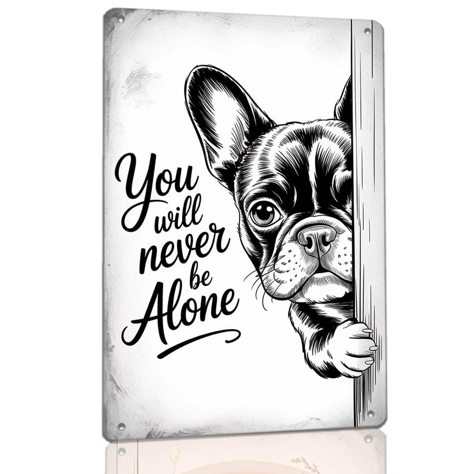 peiyeety Metal Tin Sign You Will Never Be Alone Quote Wall Art, Vintage Style, Wall Decor For Indoor Home Kitchen Living Room Bedroom Office Cafe Bar, 6x8 Inch