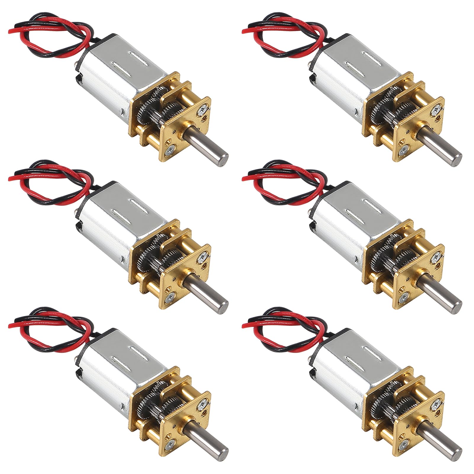 Coliao 6pcs Mini Micro N20 Gear Motor DC 3V-6V Slow Speed Full Metal Gearbox Micro Motor DC Motors for DIY Robot Car RC Toys