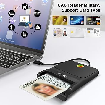 Recbot CAC Reader USB C, CAC Reader Military USB C, Smart Card Reader Common Access CAC Card Reader Military, Compatible with Windows, Mac OS and Linux