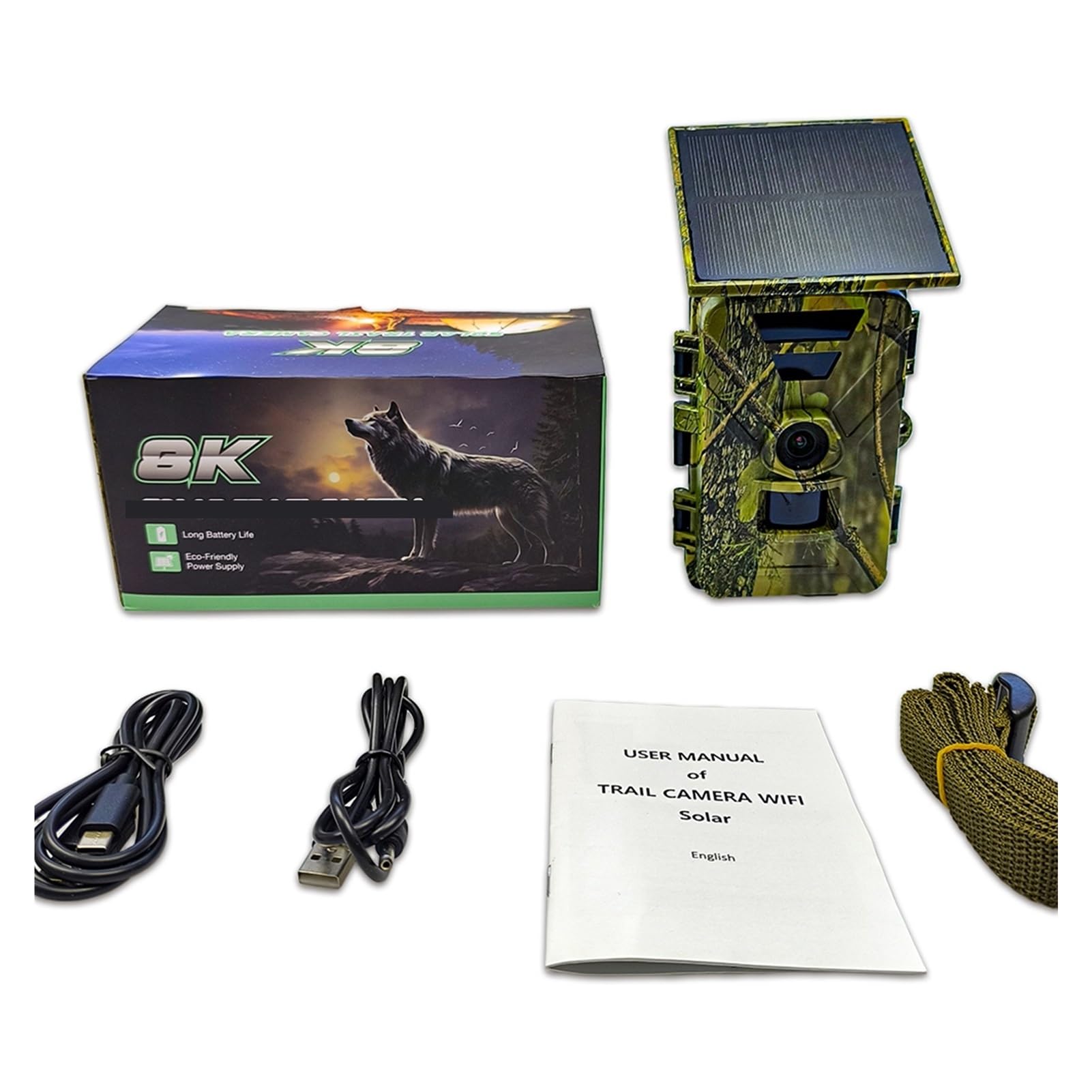 Cámara Vida Silvestre Cámara De Rastreo Solar 8K 60MP WiFi Caza Vida Silvestre IP66 Juego Nocturna Al Aire Libre Impermeable Monitoreo Confiable Preciso