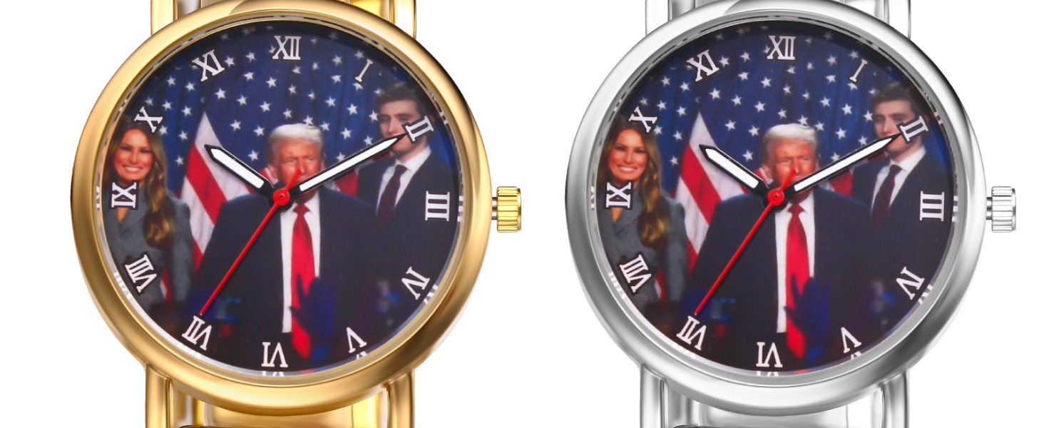 Amazon | トランプ大統領 腕時計 ローマ アナログ表示 防水 ステンレス