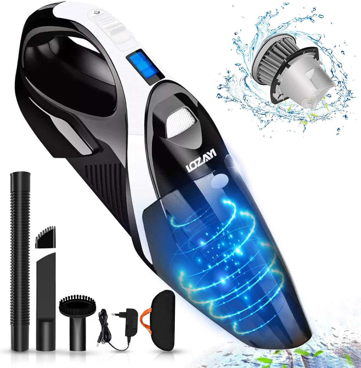 LOZAYI Handheld VacuumCordlessCar RechargeablePortableDustbuster 9KPa