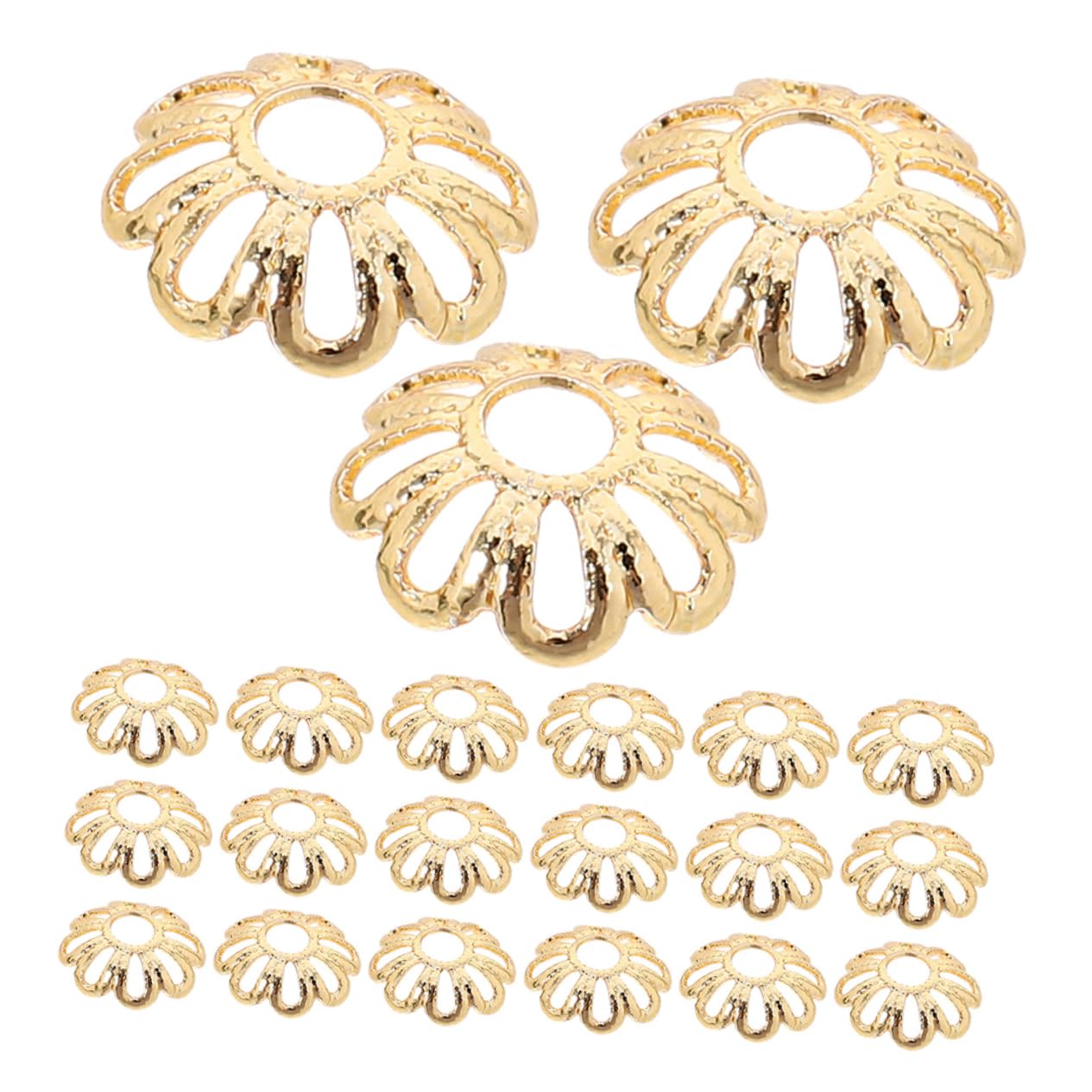 ARTIBETTER 200pcs Flower Bead Caps: Floral Shape End Cap DIY Handcraft Supplies Copper Spacer Beads for Bracelet Necklace Jewelry Making