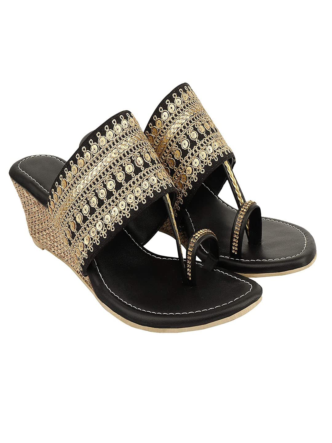 Women's Wedge Heel Kolhapuris-image-28