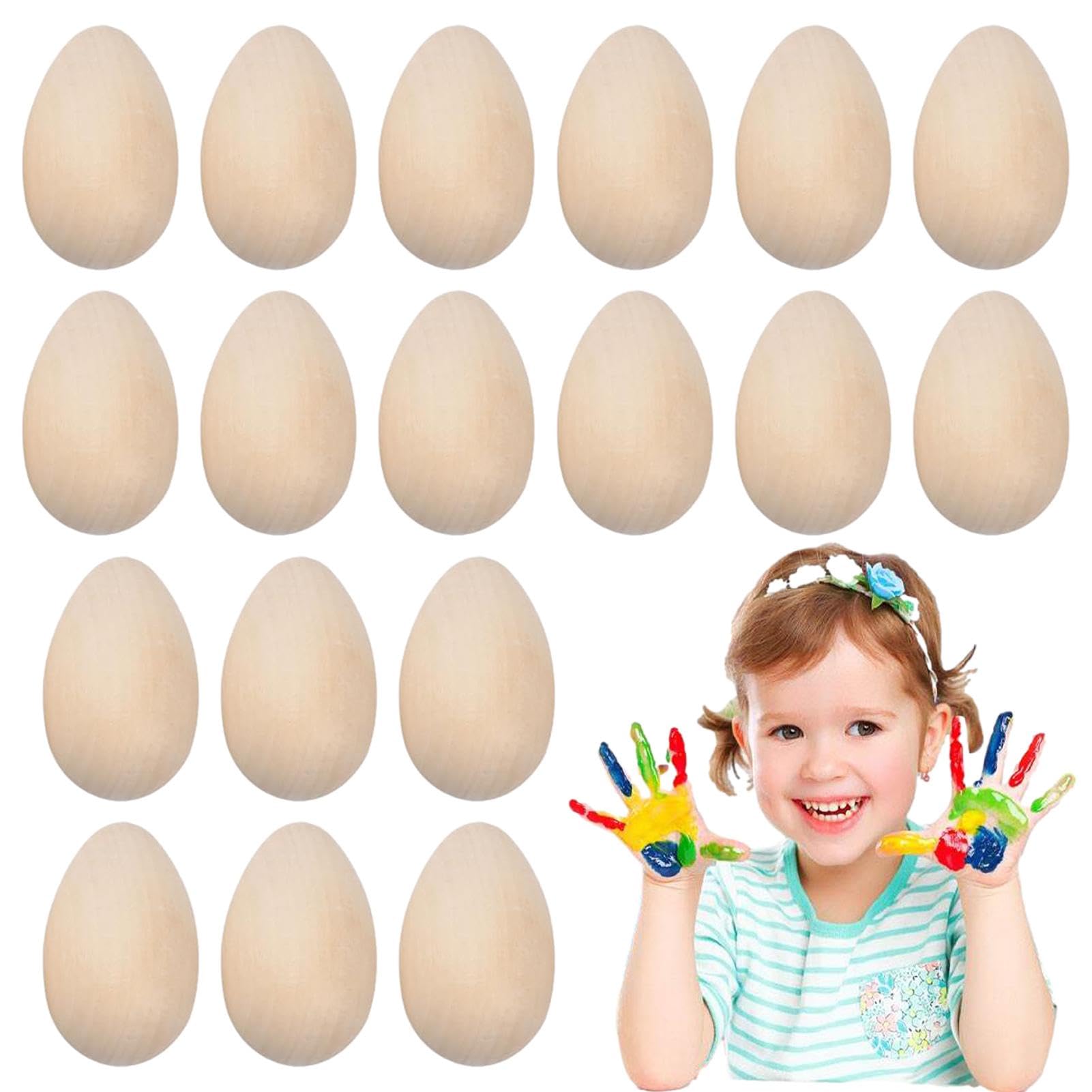 Œufs en bois pour la chasse aux œufs de Pâques et ateliers créatifs en famille