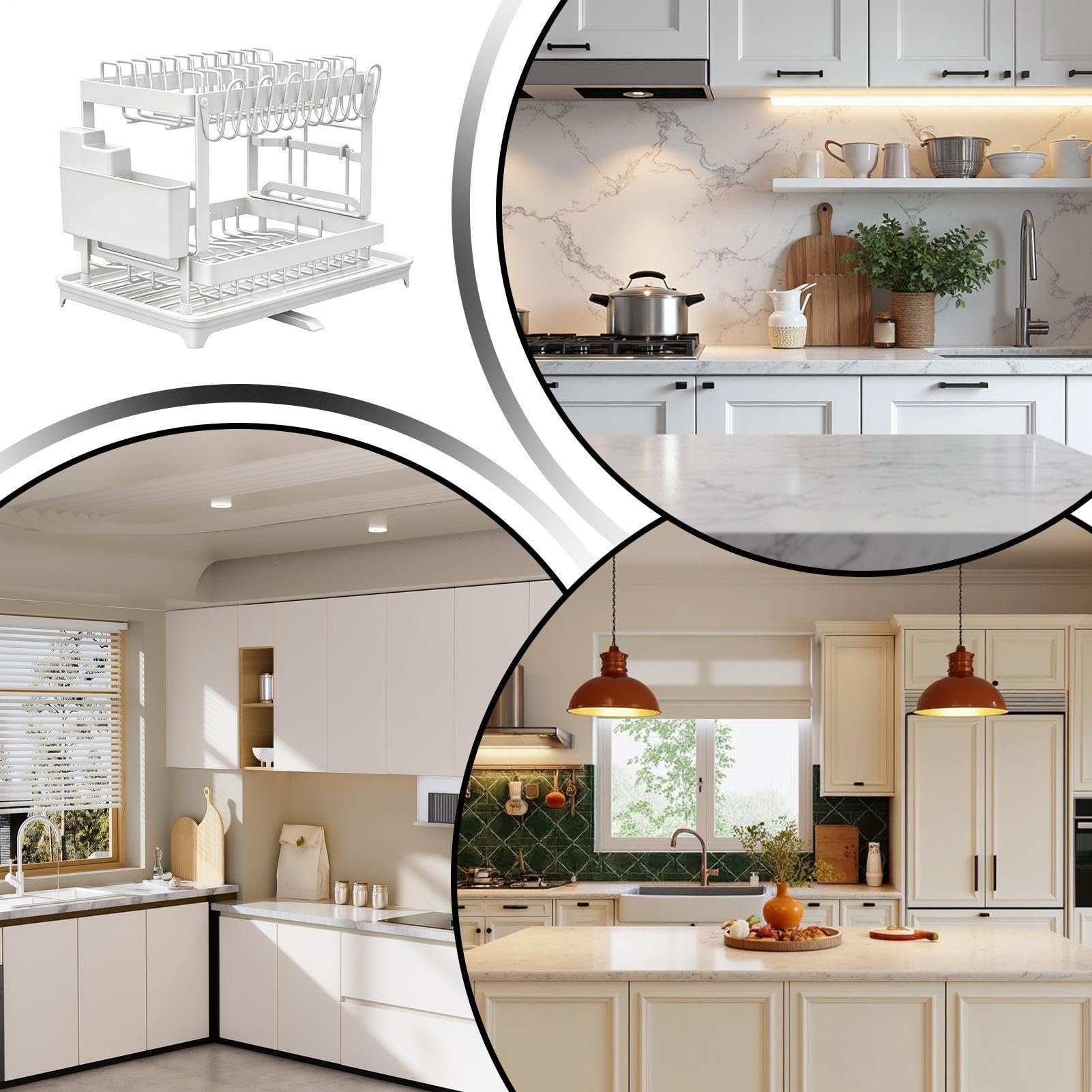 de 2 niveles grande para platos de 2 niveles de acero al carbono | Escurreplatos para fregadero de cocina para jabón esponjas herramienta limpieza organización drenaje grifo casa A
