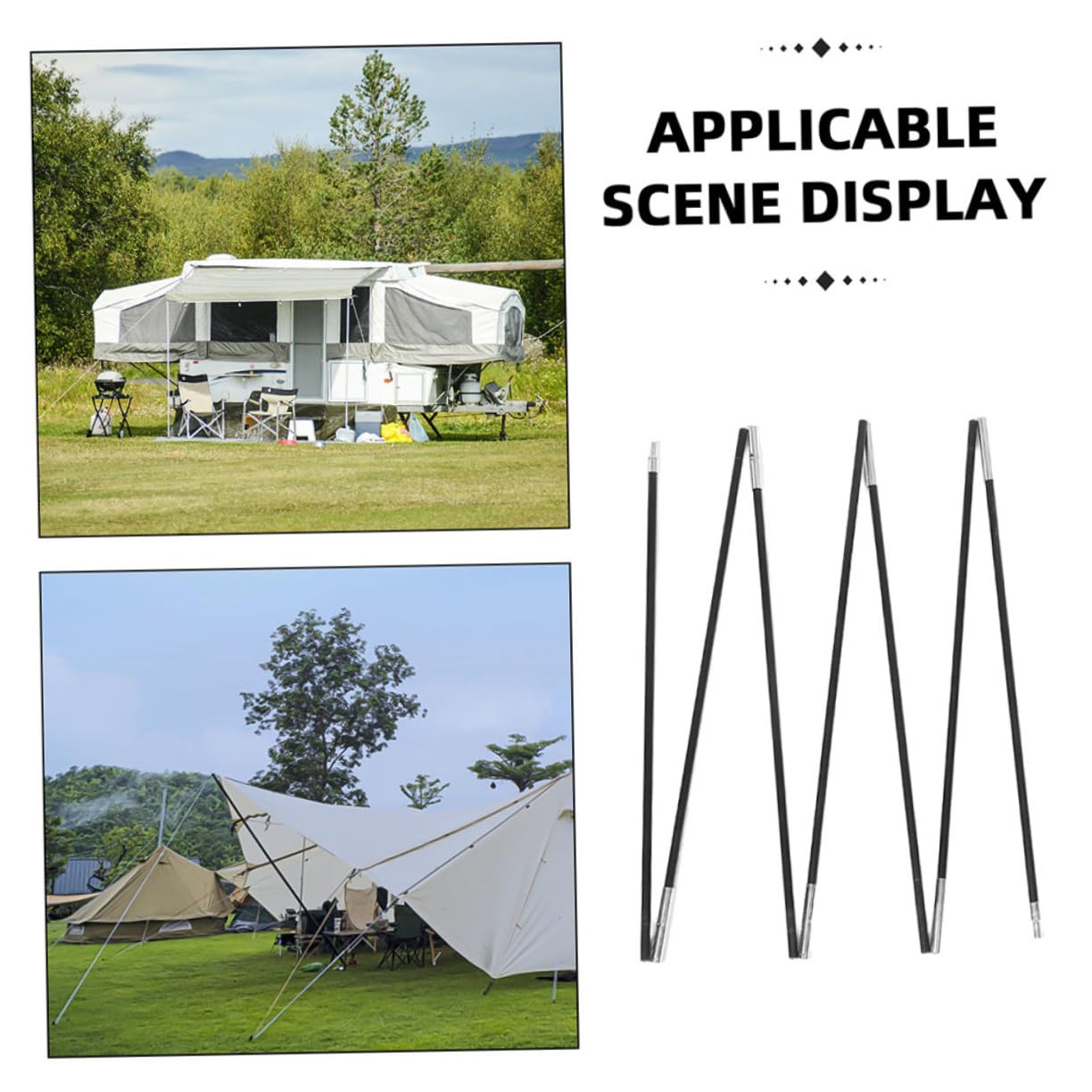 2stücke Fiberglas Zeltstangen Tragbares Camping-zeltgestänge Für Outdoor Wandern Angeln Rucksackreisen Stabile Planenstangen Für Zelte