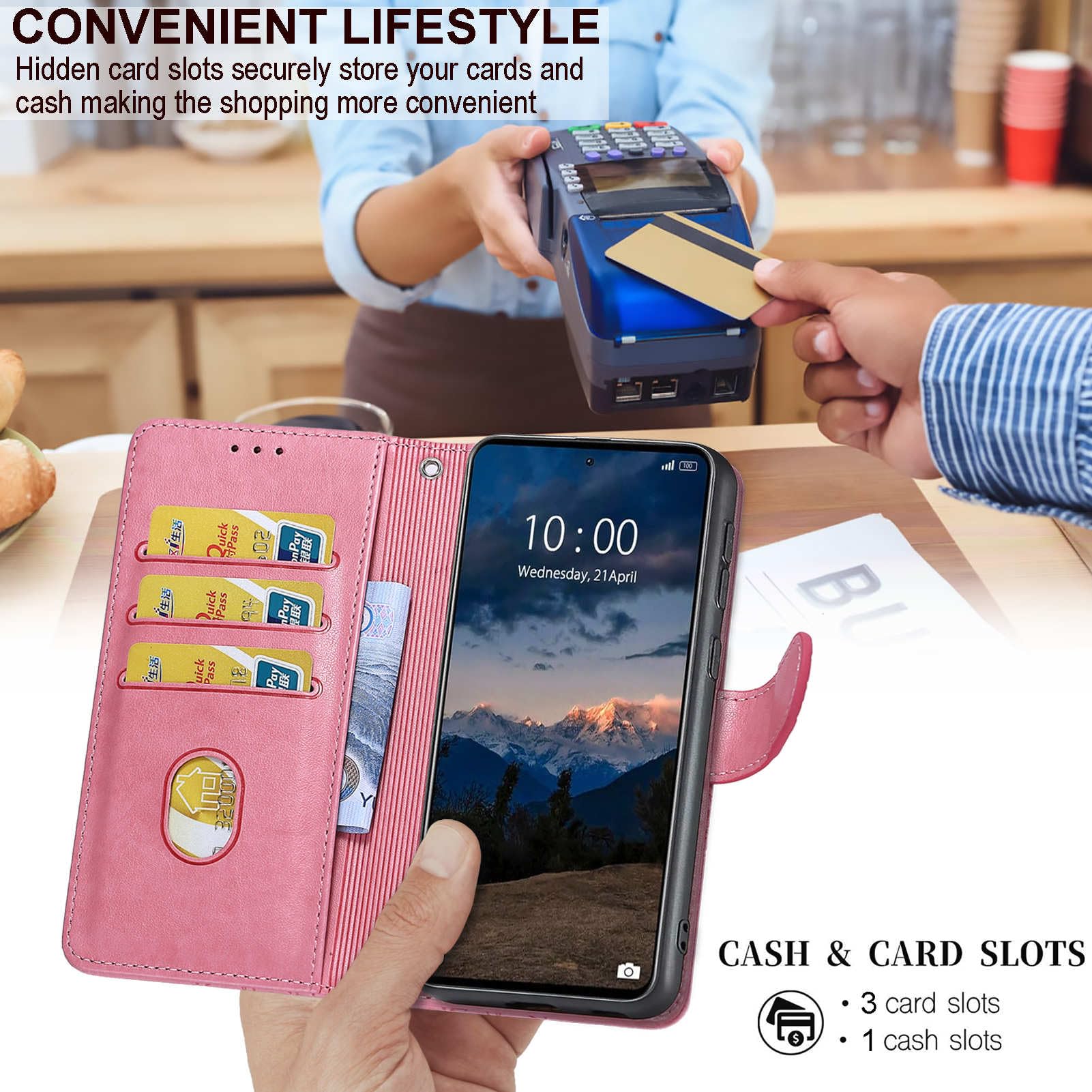 Cover Portafoglio In Pelle PU Per Xiaomi Redmi Note 11 Pro Plus 5G – Custodia Flip Con Slot Carte E Supporto Video, Nero - 2
