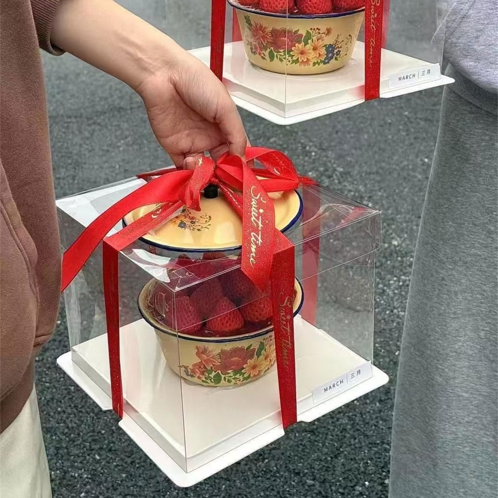 Vintage Kitchen Food Storage Bowl with Lid Large Capacity Cake Basin for Everyday Use Household Cooking Accessories