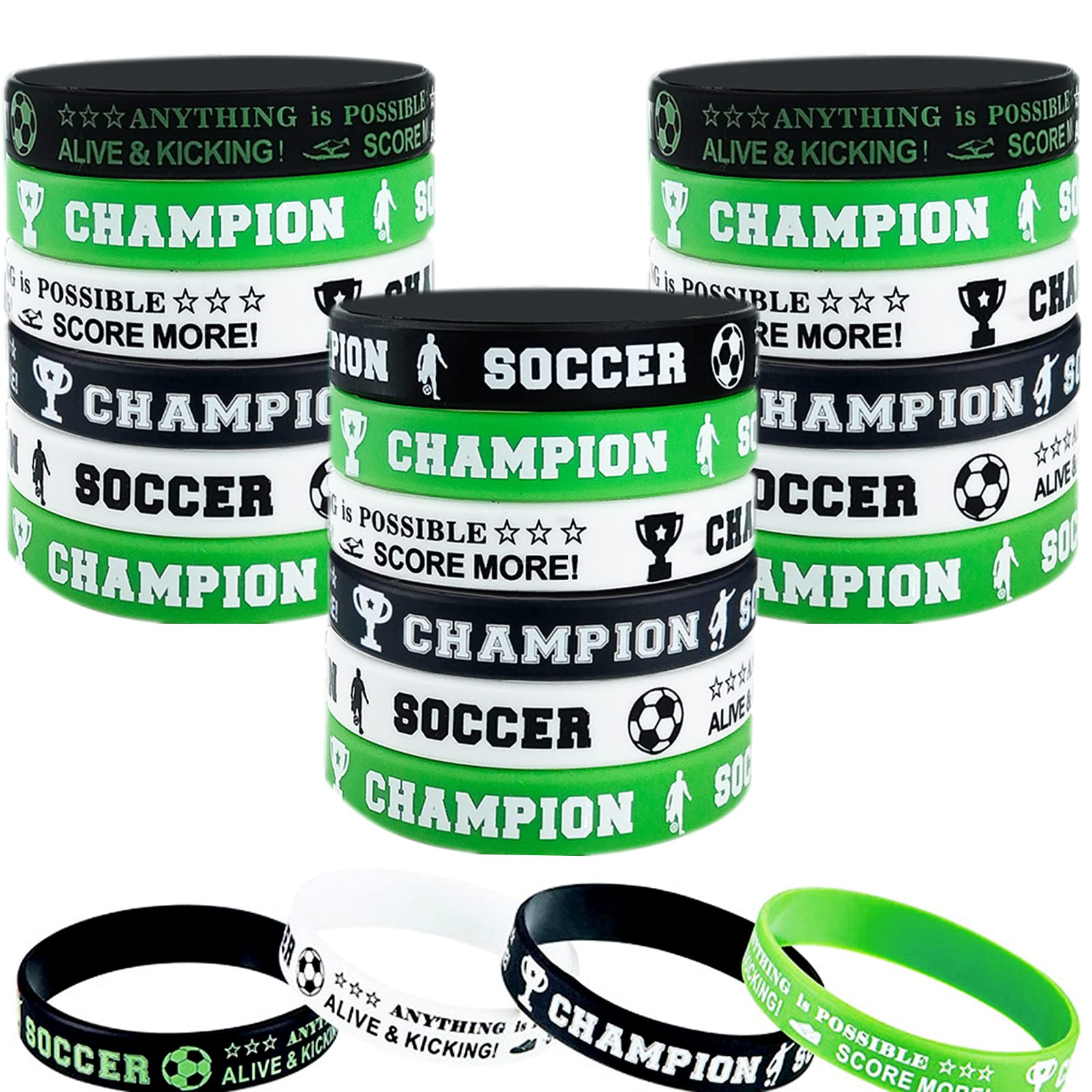 Buy Soccer Silicone Bracelets for Kids 24PCS Soccer Party Favors