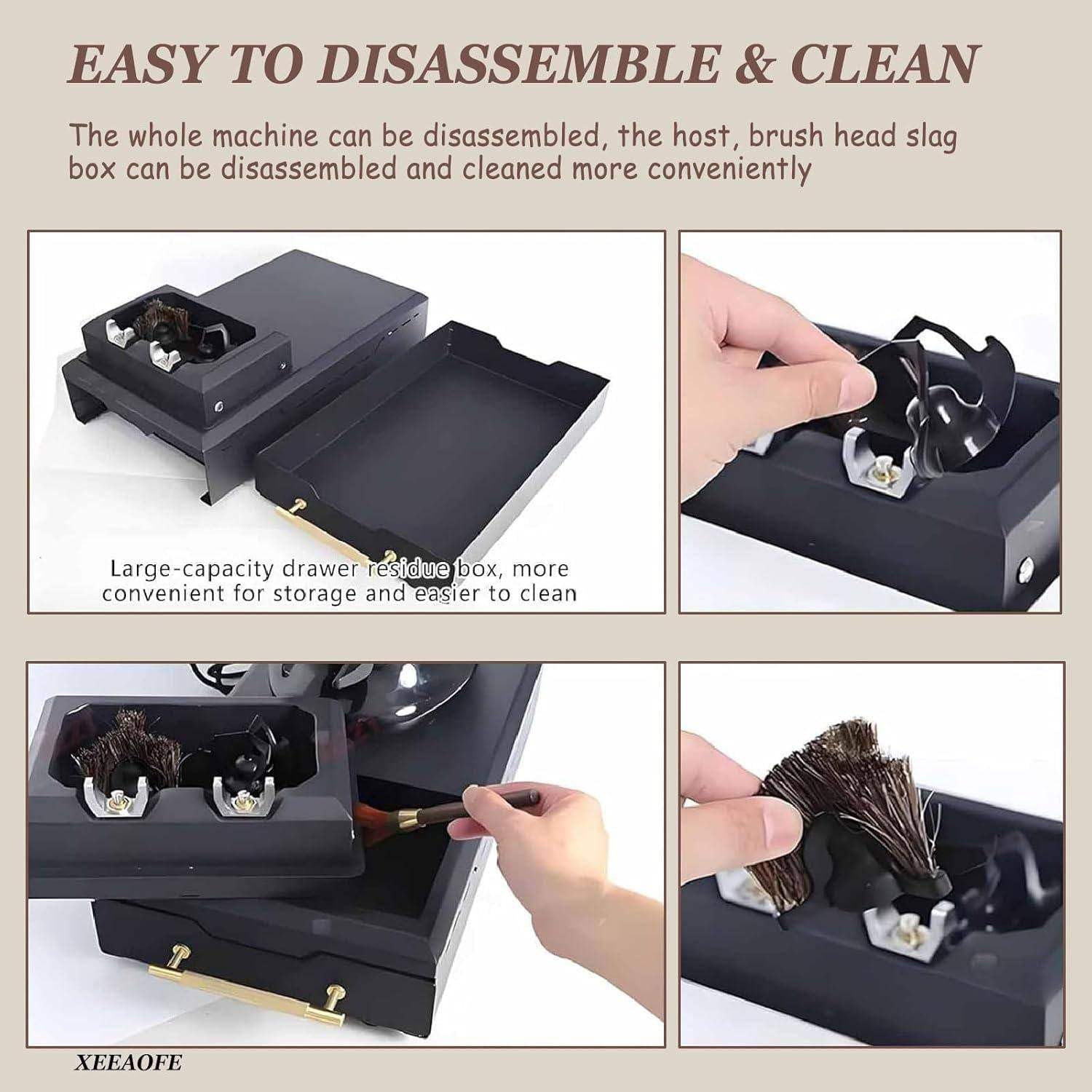 Limpiador De Portafiltros Café, 58 Mm, Compatible Con 2 Rascadores Y 1 Cabezal Cepillo; Máquina Desmontable Limpieza Automática Posos Para Cafeterías, Cocinas Domésticas Oficinas