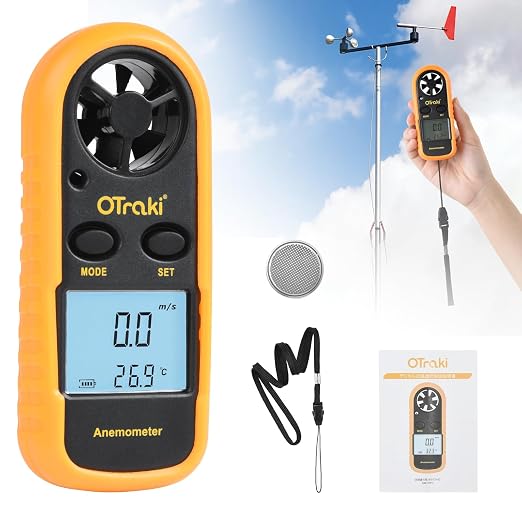 Amazon | OTraki 風速計 ハンディ 風量計 日本語取扱説明書付き GM816 デジタル風速計 小型 風温測定可能 操作簡単 ...