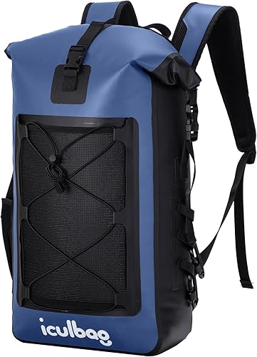 Miniatura 8 de Bolsas Secas Mochila Impermeable para Mujeres Hombres Viaje Bolsa Seca Mochila Bolsa Impermeable para Kayak Playa Navegación 30L/40L Verde Armada