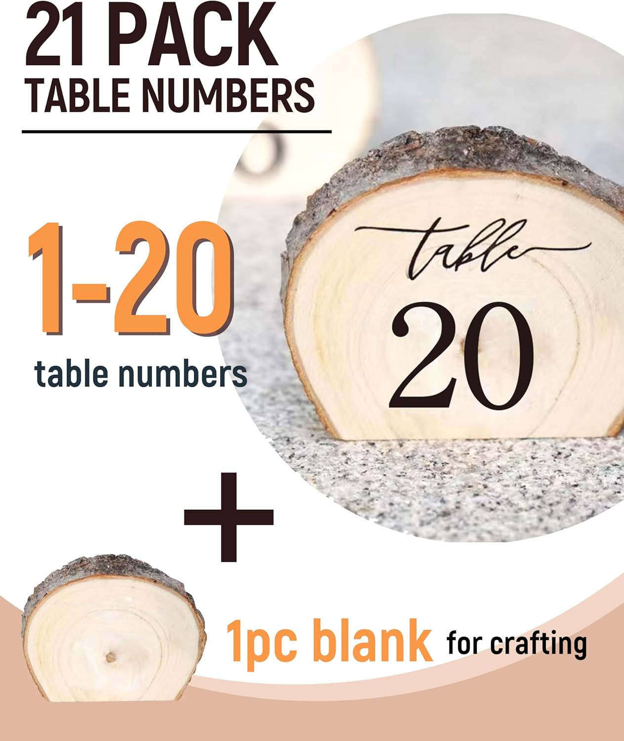 Rainbow Pana Wooden Wedding Table Numbers 1-20, Perfect for Centerpiece, Reception, Decoration, Party, Anniversary