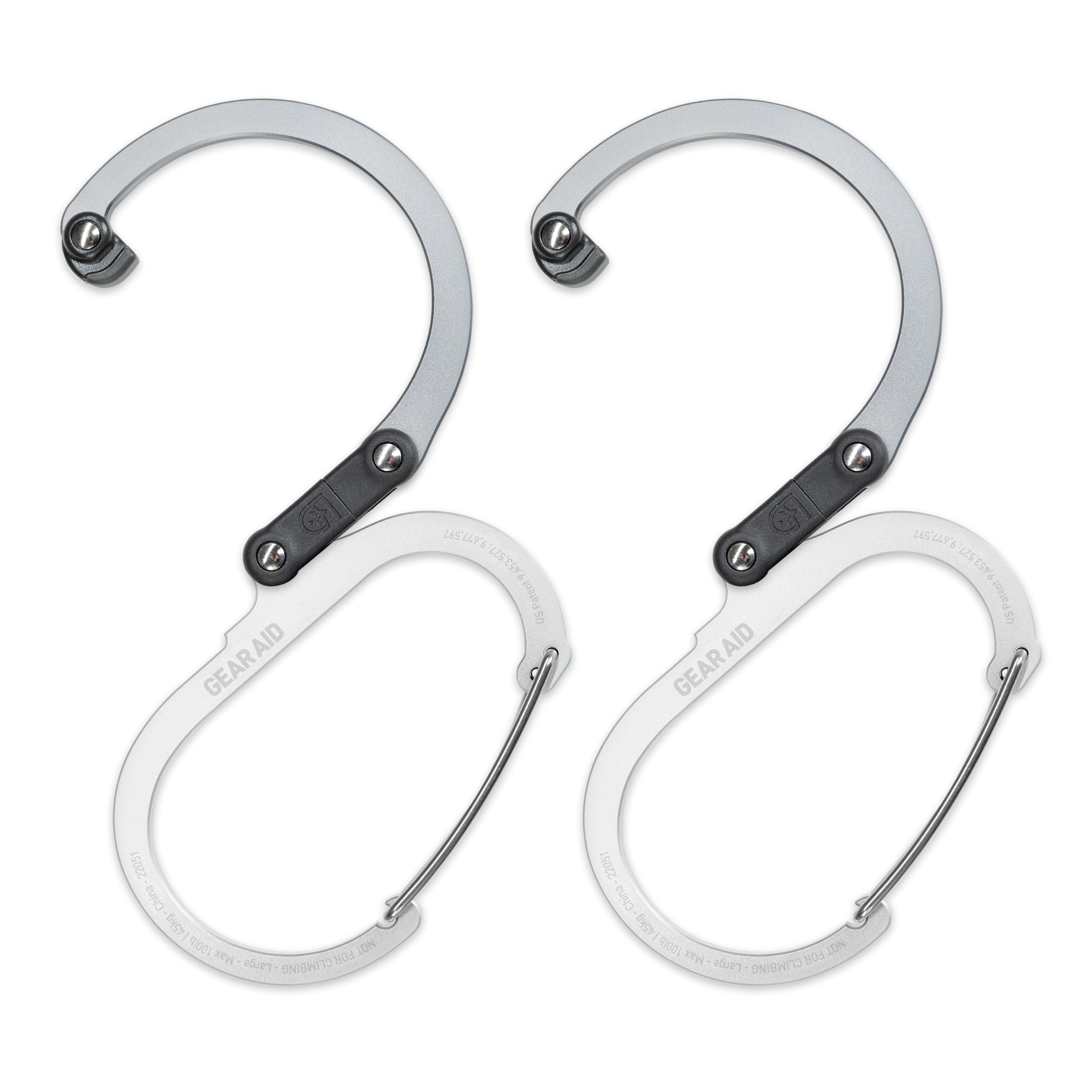 GEAR AID HEROCLIP (Large) Carabiner Gear Clip and Hook for Hanging Heavy Duty Items, Camping Backpacks, Suitcases, Kayaks, Bicycles and More