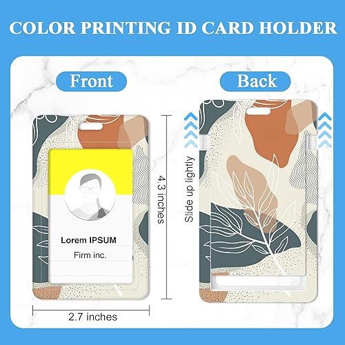 Miniatura 3 de Cordones para insignias de identificación, paquete de 2 soportes horizontales y verticales para tarjetas de identificación, patrón de impresión a