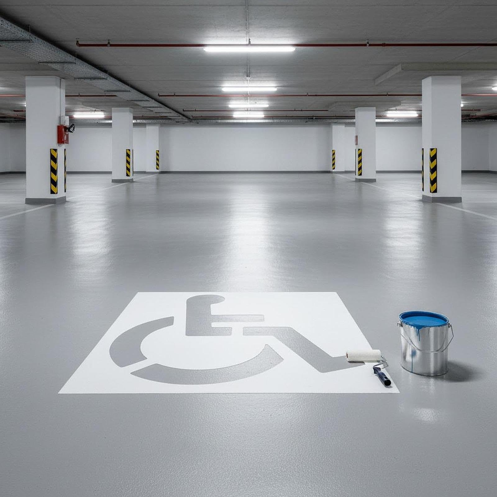 F Fityle Plantilla señalización para estacionamiento discapacitados, garaje, hormigón reutilizable, plegable, fácil usar, silicona, flexible,