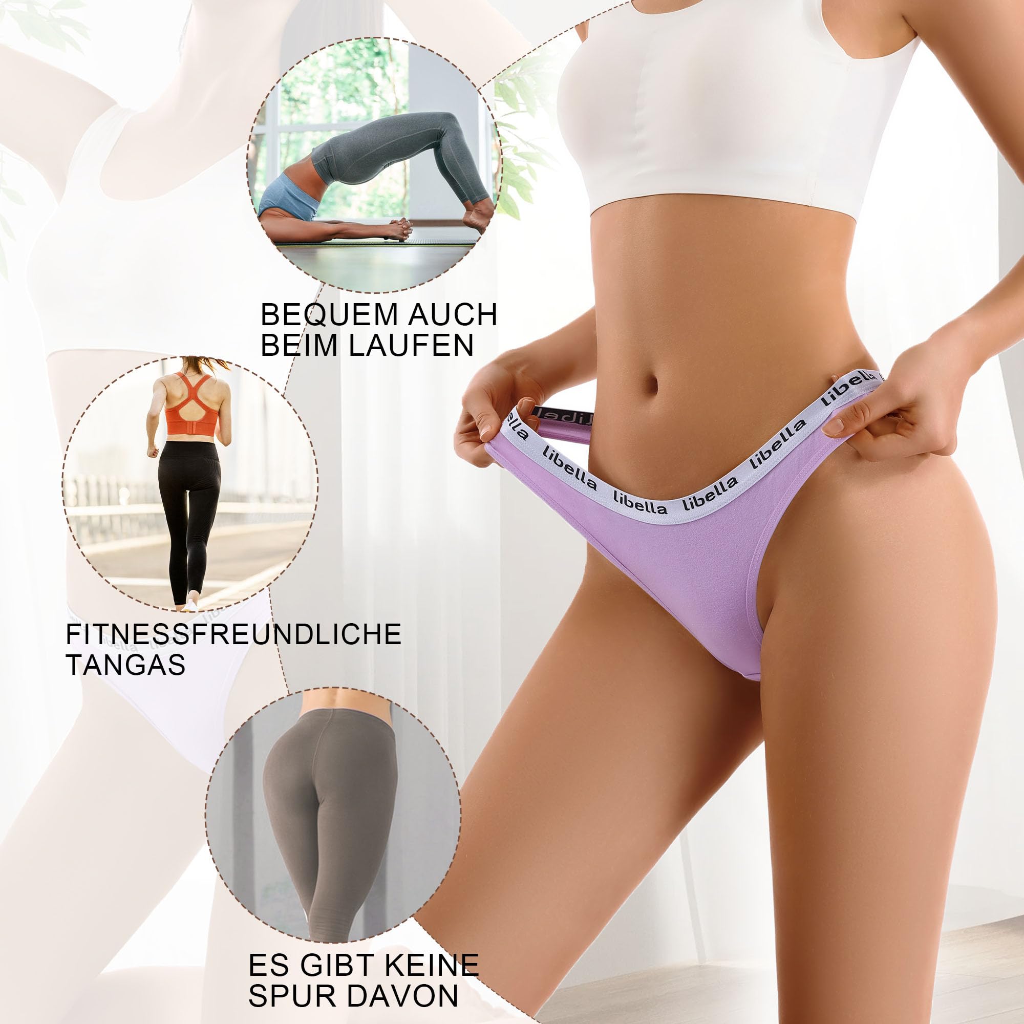 Uizuooy Strings Tanga Femme Coton Sexy Chic Culotte Stretch sous Vêtements Culottes Invisible Multipack Lot de 10