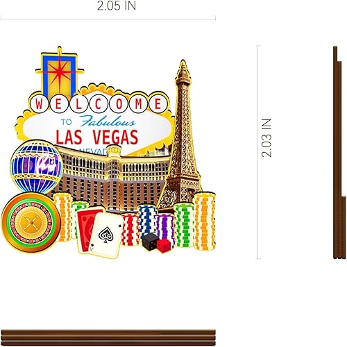 Miniatura 3 de Imán de madera de Las Vegas de Estados Unidos, imanes 3D para nevera, recuerdos coleccionables, decoración hecha a mano, artesanías 2