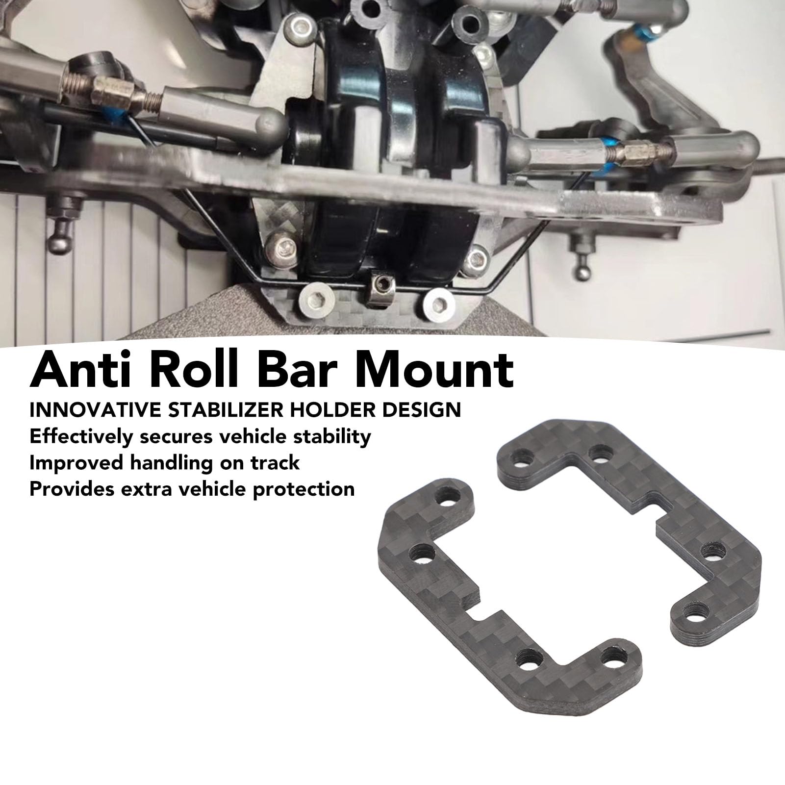 Culnflun Carbon Fiber RC Car Upgrade Parts Accessories for TT02 54514 Sway Bar Stabilizer Holder Mount Plate