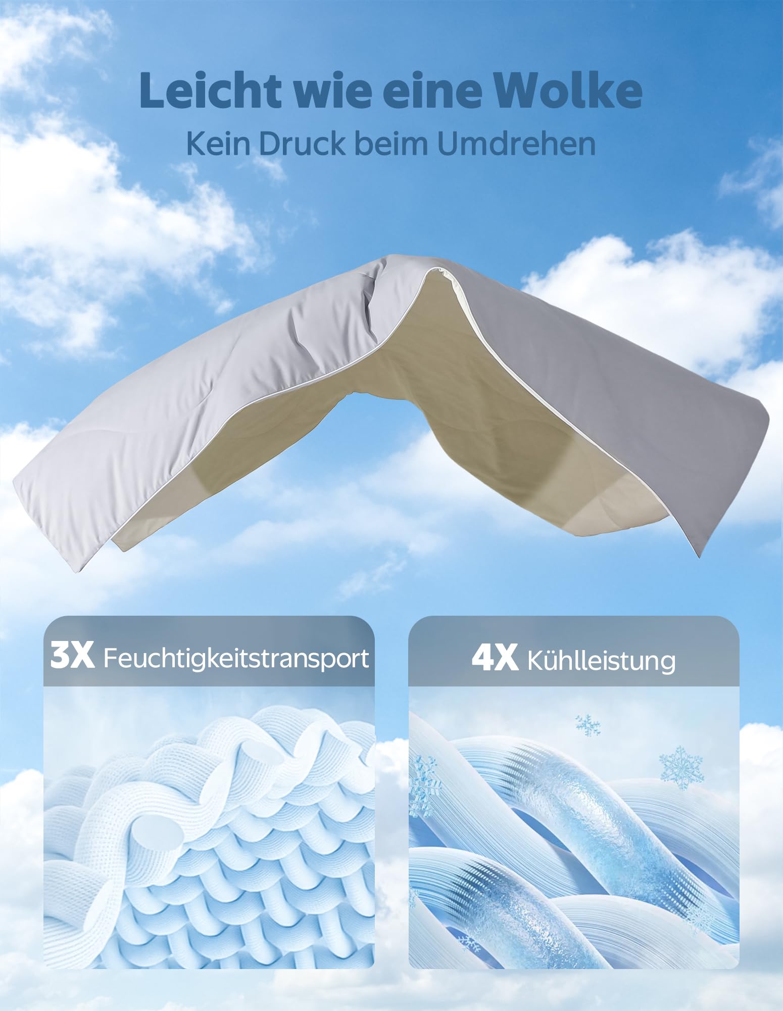 Dafinner Sommerdecke leicht Kühldecke Q-Max > 0,4 | Grey Beige 150×200cm | Luftige Bettdecke ohne Bezug | Oeko-Tex | Füllung 100% Wildseide | Kühlende Decke für heiße Schläfer