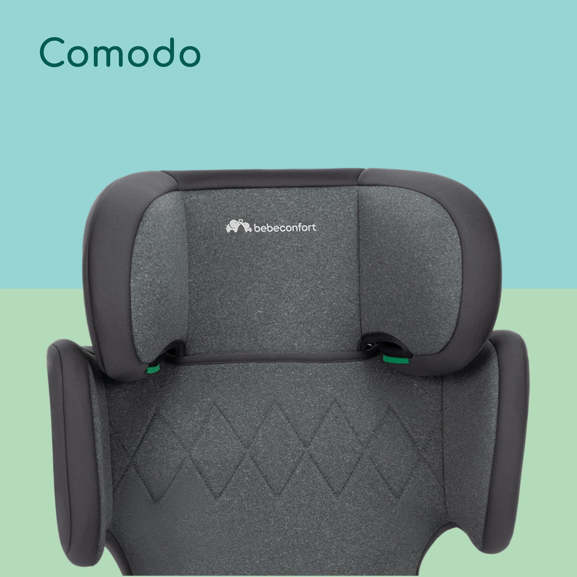 Bebeconfort RoadSafe i-Size, Seggiolino Auto 15-36 kg, 3,5-12 anni (100-150 cm), Seggiolino Auto Pieghevole e Portatile da Viaggio (3 kg), 14 Posizioni Poggiatesta, Tinted Graphite