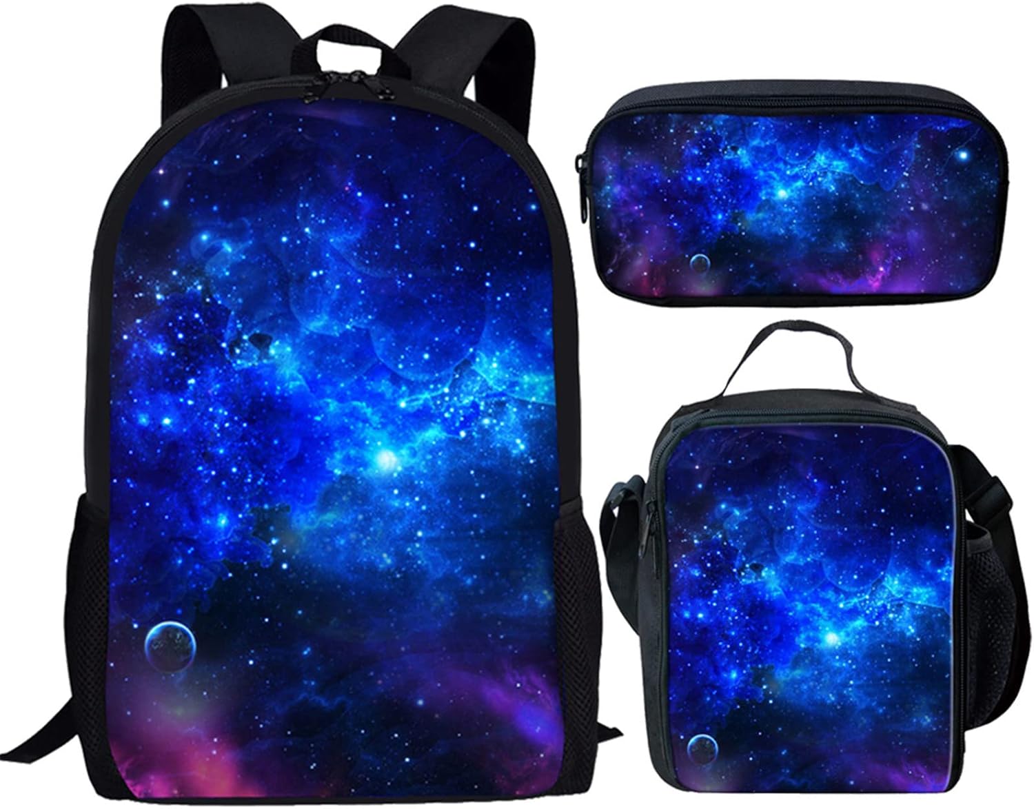 Upetstory 3Pcs/set Girls Boys Backpack Set with Lunch Box Pencil Case