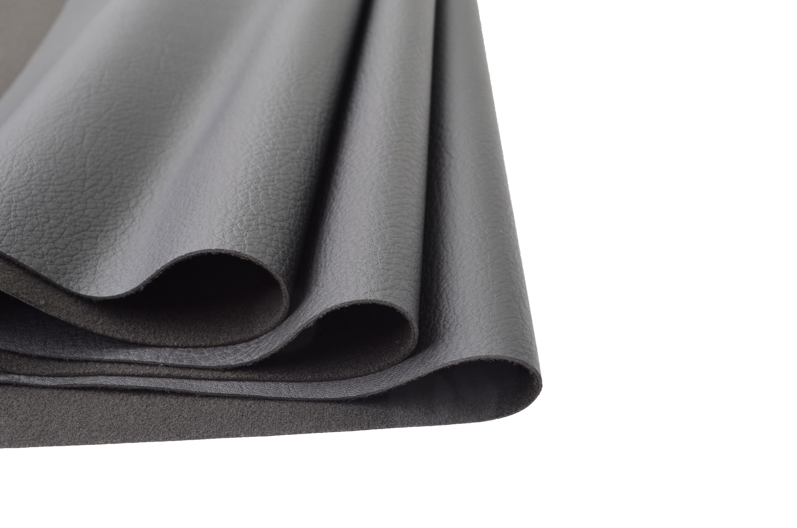 Tela de piel sintética suave de 1 yarda, 137 x 91 cm, tela de piel sintética de 1,1 mm de grosor, tela de tapicería de vinilo negro