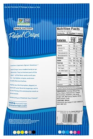 Pretzel Crisps Original Chips, 3 Ounce -- 8 per case.