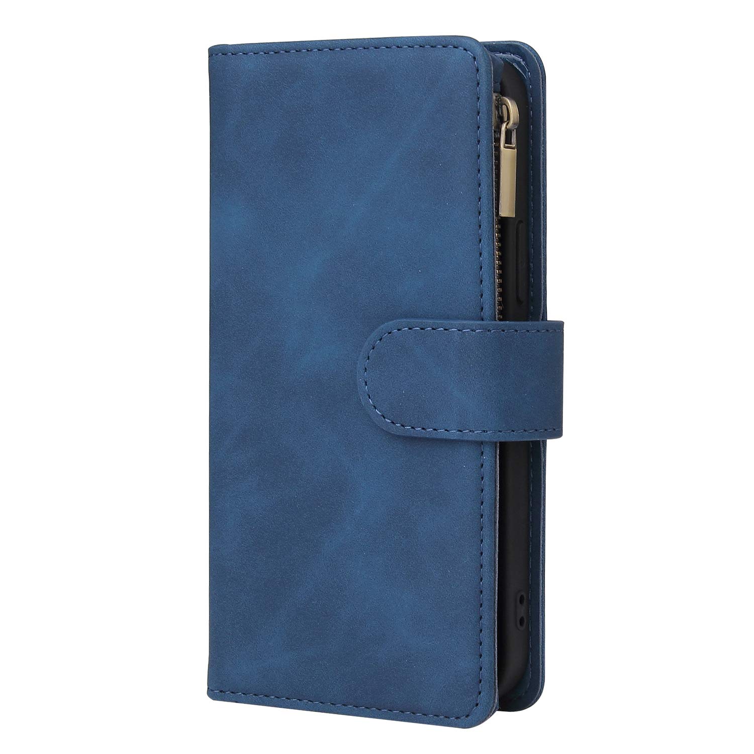 Custodia a portafoglio in pelle PU per iPhone 12, custodia a portafoglio in pelle PU di alta qualità con cavalletto, con carta di credito e cinturino da polso