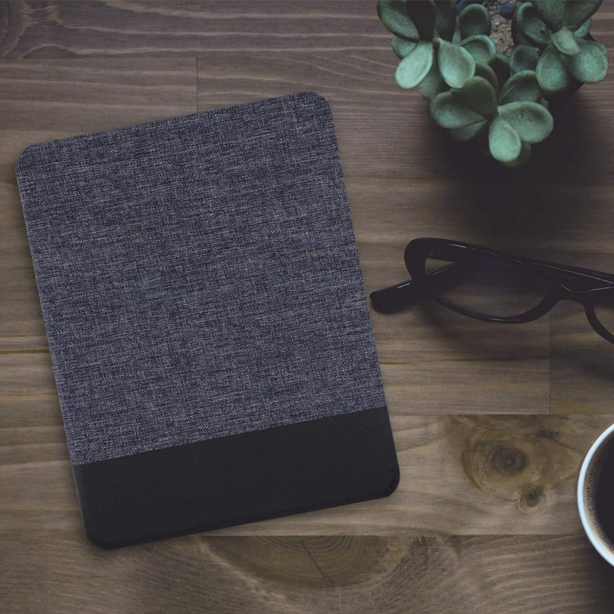 kwmobile Case Compatible with Apple iPad Air 5. Gen (2022) / iPad Pro 11" (2020) - PU Leather and Canvas Cover with Stand Feature - Dark Blue/Black