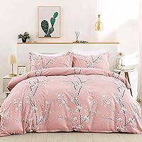 Vista 9 de WONGS BEDDING Juego de funda de edredón floral verde salvia Queen, 3 piezas juego de ropa de cama con estampado de flores de ciruelo con 2 fundas