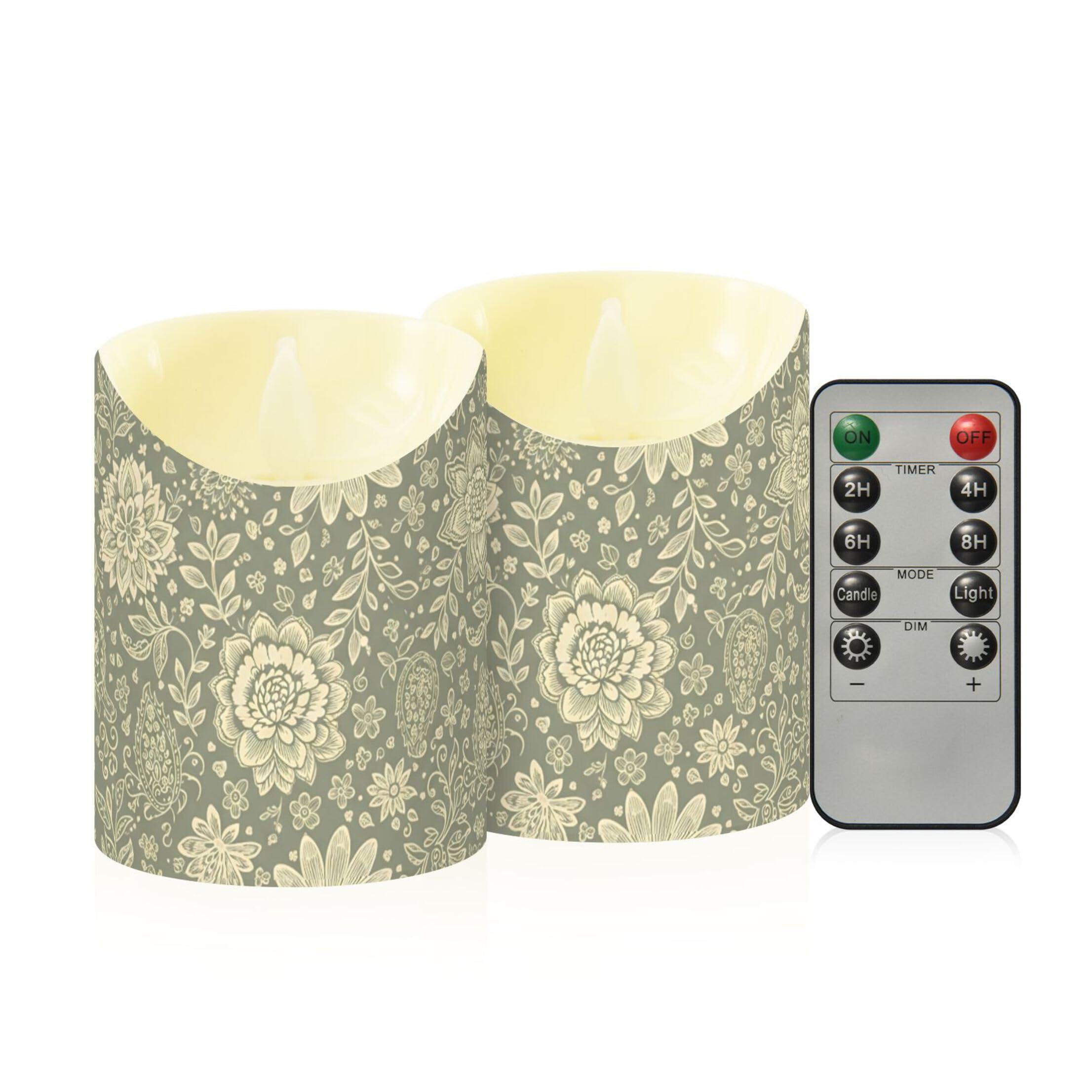 Kutsu Flameless Candles Set of 2, Battery Operated LED Flickering Candles