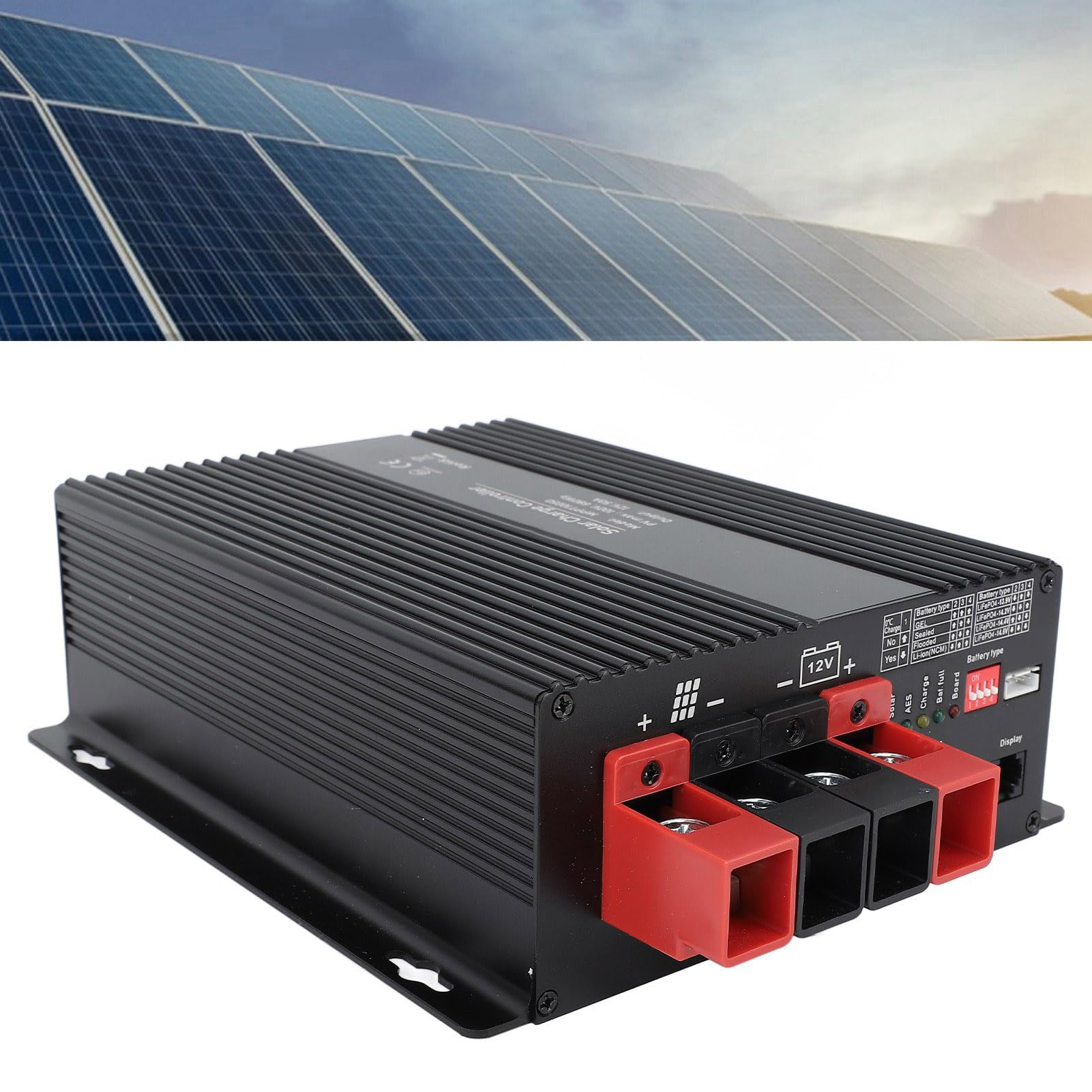 Kontroler ładowania Słonecznego 40A MPPT, Automatyczny Inteligentny Regulator 12V 24V z Wyświetlaczem LCD Ustawienie Timera z Podwójnym Portem USB, dla Systemu Paneli Słonecznych