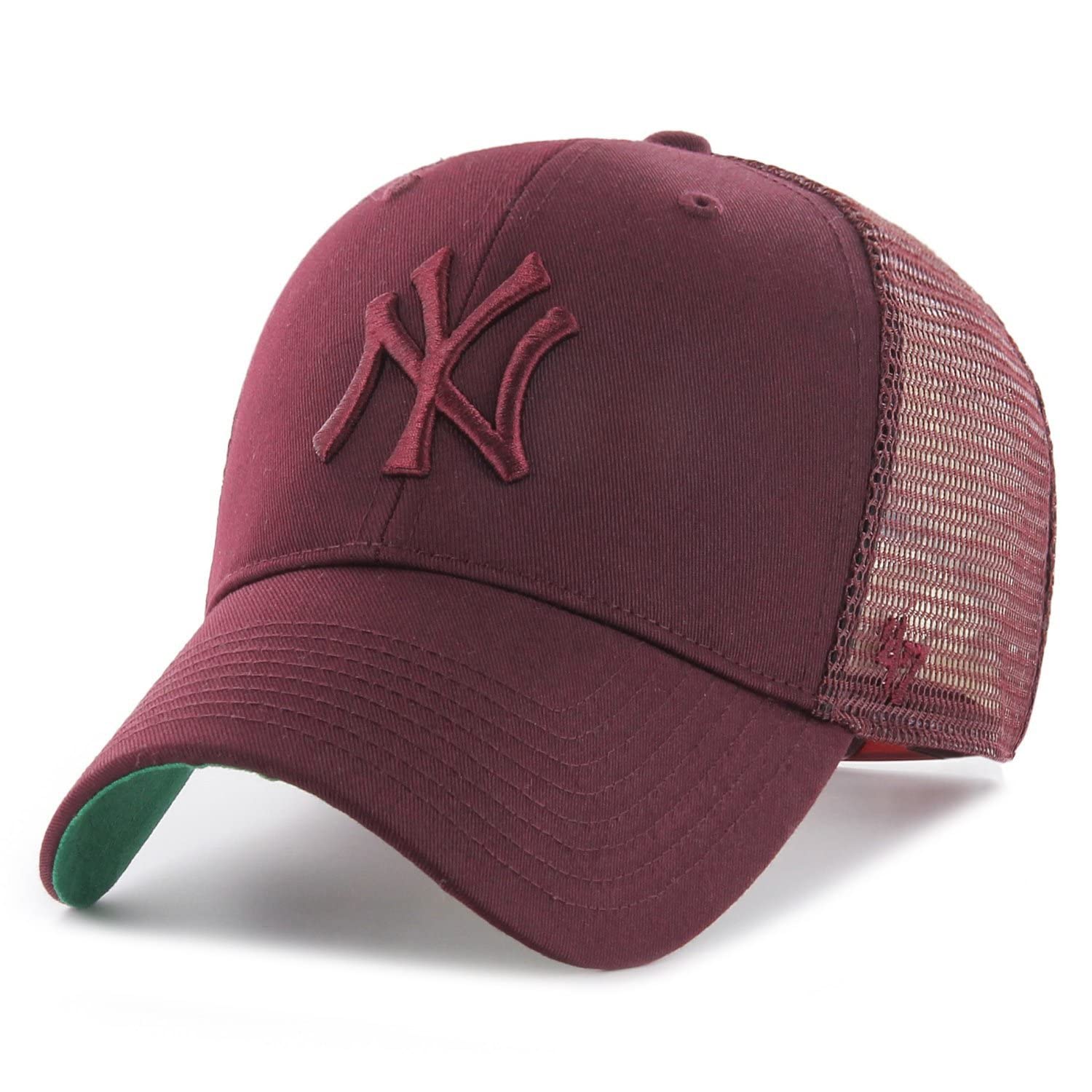 47 Brand MLB New York Yankees Branson cap B-BRANS17CTP-KM, Unisex cap with a Visor, Burgundy